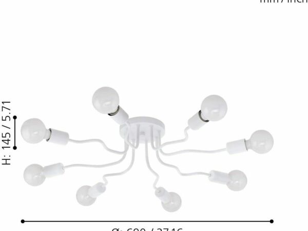 Lampada Plafone per Interno 8 Luci Orazio | Eglo 3