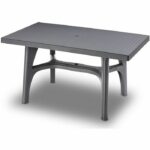 Tavolo da Esterno in Resina 140 X 80 Cm Antracite | Scab 12