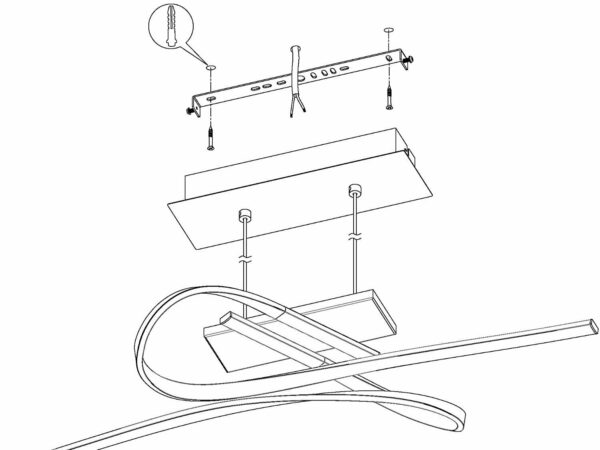 Lampadario a Sospensione Led Interno Rosa Palozza | Eglo 3