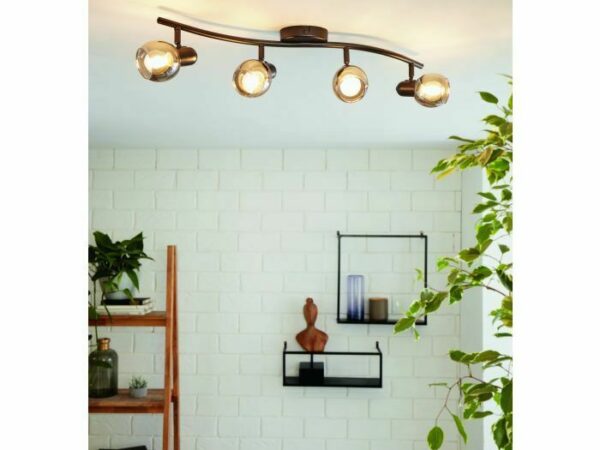 Lampda da Soffitto E14 su Binario Nero Pollica | Eglo 3