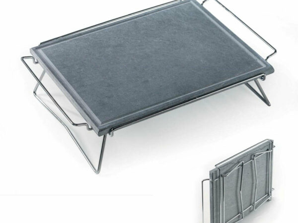 Pietra Ollare Naturale con Supporto Pieghevole | Ompagrill