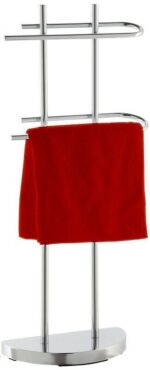 Piantana Porta Asciugamani 2 Bracci Cromo da Bagno 8