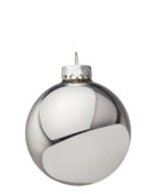 Palline di Natale in Vetro Argento Lucido 10