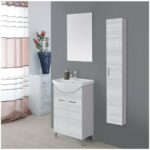 Mobile Bagno con Lavabo e Specchio 56×45 cm 799083 5