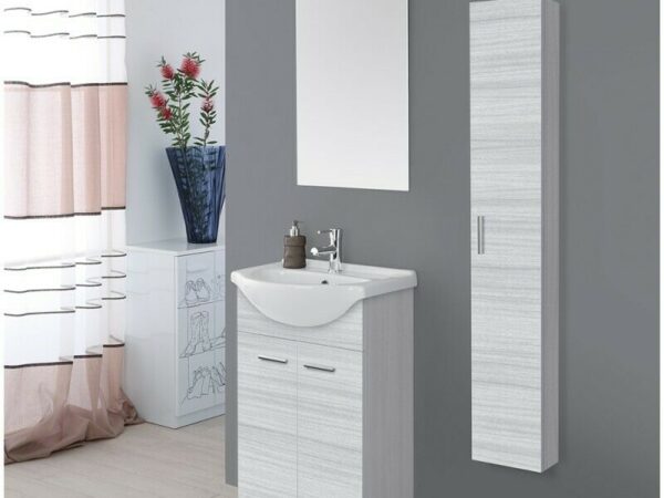 Mobile Bagno con Lavabo e Specchio 56×45 cm 799083