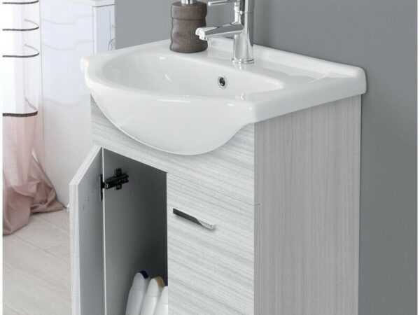 Mobile Bagno con Lavabo e Specchio 56×45 cm 799083 3