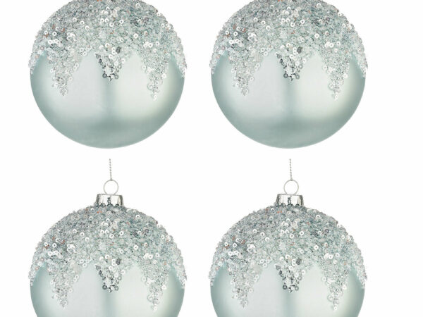 Palle di Natale in Vetro con Paillettes Moderne