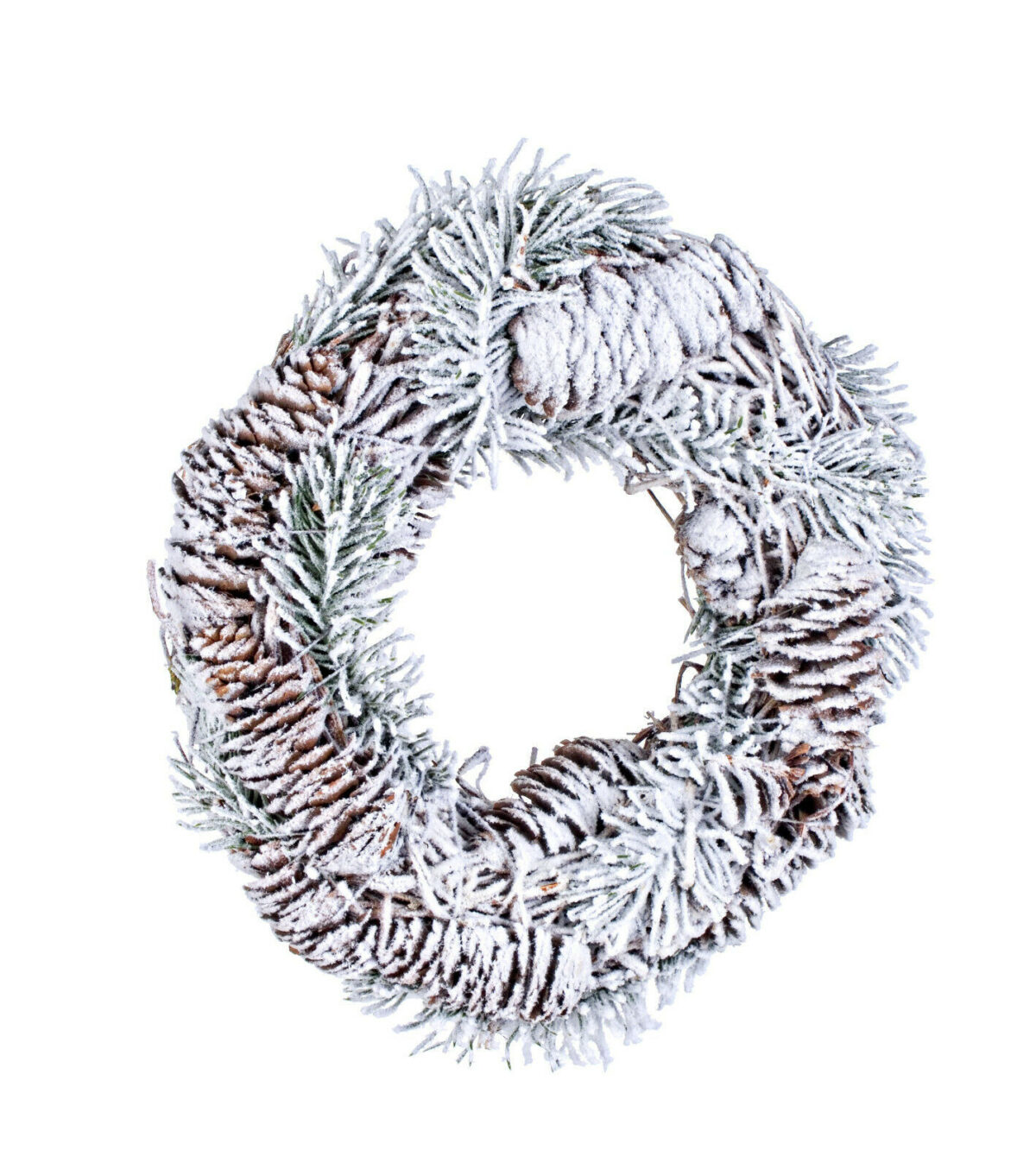 Corona di Natale Innevata con Pigne E Rami 5