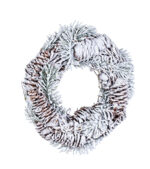 Corona di Natale Innevata con Pigne E Rami 8