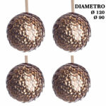 4 Palline di Natale Colore Bronzo con Paillettes 6