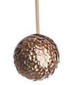 4 Palline di Natale Colore Bronzo con Paillettes 7