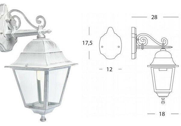 Lanterna da Parete in Basso Bianca Anticata Old | Sovil 3