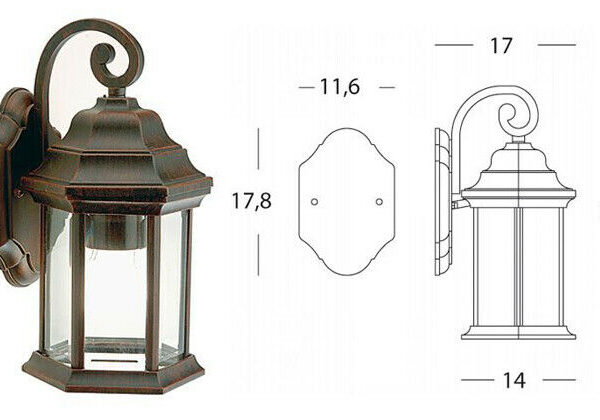 Lanterna da Parete in Alluminio Anticata Rude | Sovil 3