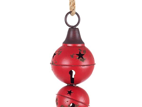 Pendaglio con 4 Palle di Natale in Metallo Vintage 34 cm 3