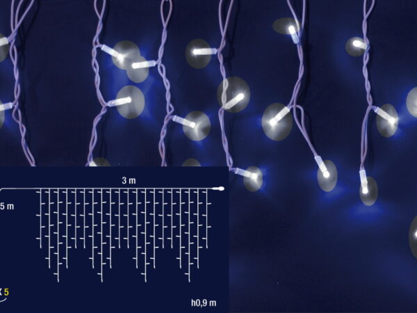 Tenda a Luci Led Connect 3 x 0.9 Mt Effetto Flash 3