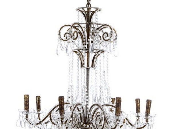 Lampadario a 6 Luci in Metallo Shabby Chic | Blanc Mariclò