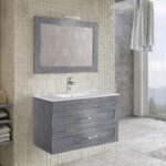 Mobile Bagno Sospeso 80 cm con Lavabo Specchio Sole 10