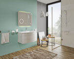 Mobile Bagno Sospeso 80 cm con Lavabo Specchio Sole 6