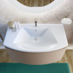 Mobile Bagno Sospeso 80 cm con Lavabo Specchio Sole 8