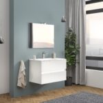 Mobile da Bagno Sospeso 80 cm Moderno Rovere Easy 5