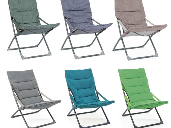 Sedia Sdraio Relax da Esterno in Acciaio Sfoderabile