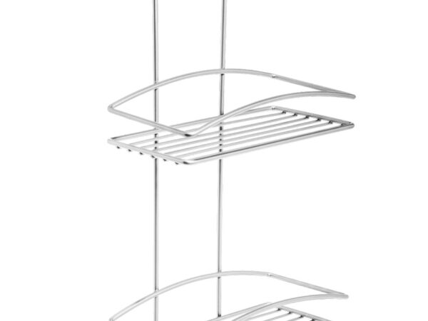 Cestello Doccia 2 Mensole in Acciaio Satinato Metaform
