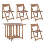 Tavolo da Giardino in Legno e 4 Sedie Noemi 15