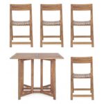 Tavolo da Giardino in Legno e 4 Sedie Noemi 19