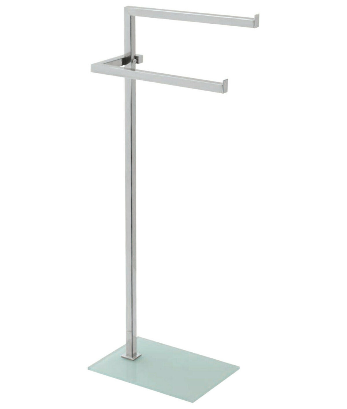 Piantana Porta Asciugamani in Acciaio e Vetro da Bagno 10
