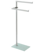 Piantana Porta Asciugamani in Acciaio e Vetro da Bagno 18