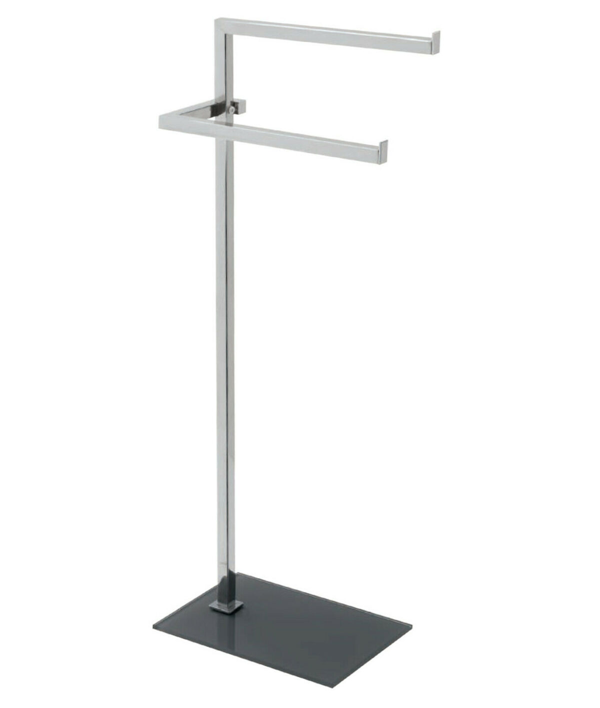 Piantana Porta Asciugamani in Acciaio e Vetro da Bagno 7