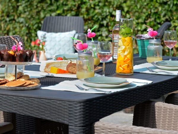 Tavolo da Esterno Giardino Resina Rattan Vimini Girona Keter 3