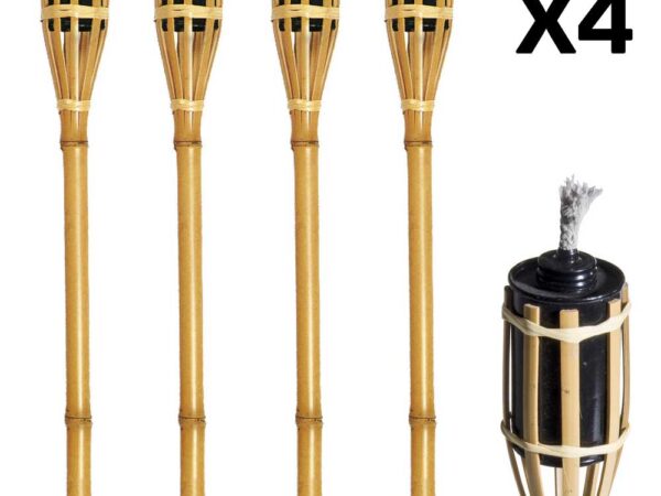 Torcia in Bamboo da Giardino Infilzabile nel Terreno