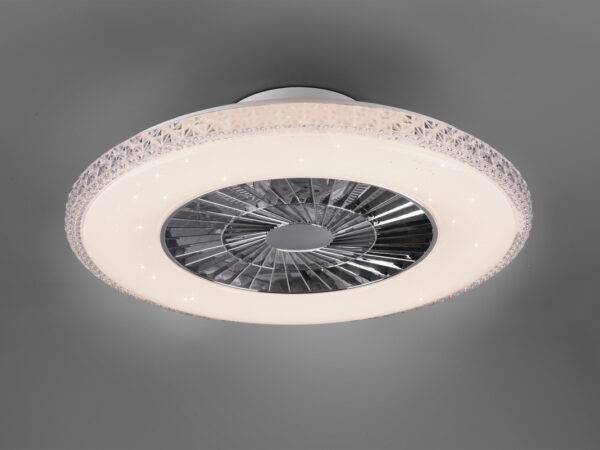 Ventilatore a Soffitto con Plafoniera Glitter Harstand Trio