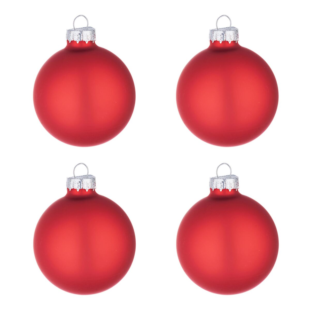 Palle di Natale in Vetro Rosso Melograno Opaco 4