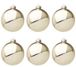 Palline di Natale in Vetro Colore Oro Chiaro 5