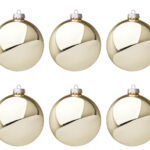 Palline di Natale in Vetro Argento Lucido 12