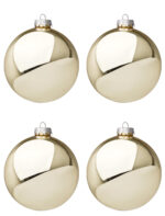 Palline di Natale in Vetro Colore Oro Chiaro 6