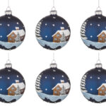 Palle di Natale in Vetro Foliage Rosa con Paillettes 7