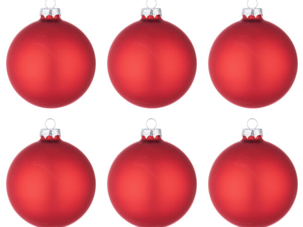 Palle di Natale in Vetro Rosso Melograno Opaco