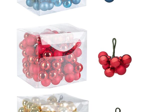 Set 5 Mazzetti con 10 Palline di Natale 20 Mm