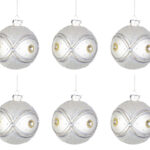 Palline di Natale in Vetro Verdi Paillettes Addobbi Albero 7