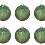 Palline di Natale in Vetro Blu Moderne Paillettes Aileen 7