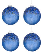 Palline di Natale in Vetro Blu Moderne Paillettes Aileen 6