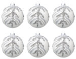 Palline di Natale in Vetro Bianche Argento Eleganti 5