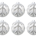 Palline di Natale in Vetro Rosso Scuro Lucido Addobbi Albero 7