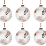 Palline di Natale in Vetro Blu Moderne Paillettes Aileen 8