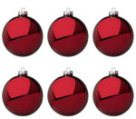 Palline di Natale in Vetro Rosso Scuro Lucido Addobbi Albero 5