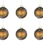 Palline di Natale in Vetro Rosso Scuro Lucido Addobbi Albero 8