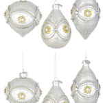 Pendagli di Natale in Vetro Pendenti Eleganti Fiorati 4